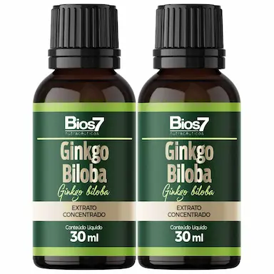 KIT 2X GINKGO BILOBA EM GOTAS EXTRATO CONCENTRADO 30ML - BIOS7