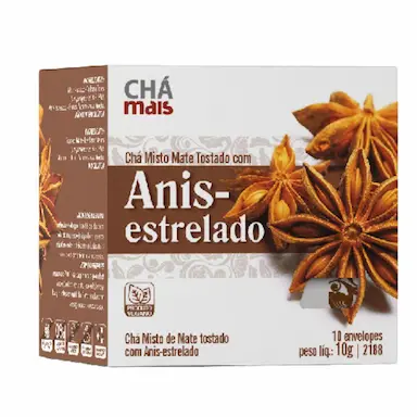 CHá MISTO DE MATE TOSTADO COM ANIS-ESTRELADO 10 SACHêS - CHá MAIS