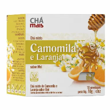 CHá MISTO DE CAMOMILA COM LARANJA 10 SACHêS - CHá MAIS