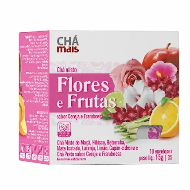 CHá MISTO DE FLORES E FRUTAS 10 SACHêS - CHá MAIS