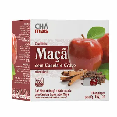 CHá MISTO DE MAçA COM CRAVO E CANELA 10 SACHêS - CHá MAIS