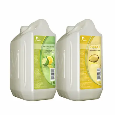 KIT SHAMPOO ANTI-RESíDUOS  4.6L E BáLSAMO OMEGA 3 PROTEíNA 4.6L YAMá