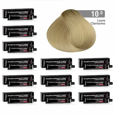 KIT C/12 COLORAçõES PROF COLOR NANO 10.0 LOURO CLARíSSIMO YAMá