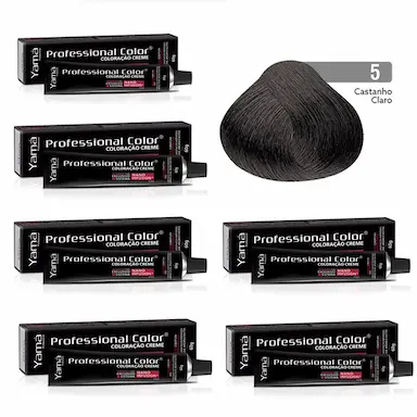 KIT C/6 COLORAçõES PROF COLOR NANO 5.0 CASTANHO CLARO YAMá