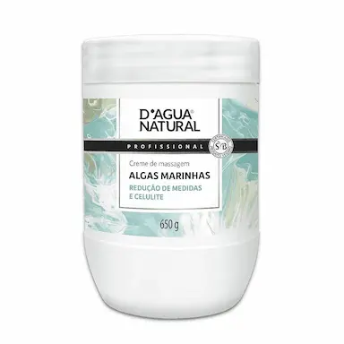 CREME DE MASSAGEM ALGAS MARINHAS 650G -  D´AGUA NATURAL