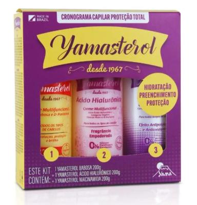 KIT YAMASTEROL CRONOGRAMA CAPILAR PROTEçãO TOTAL YAMá