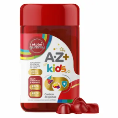 AZ+ KIDS GUMMY (SEM AçúCAR) 30 GOMAS SABOR CEREJA - EKOBé