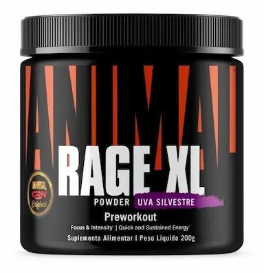PRé TREINO ANIMAL RAGE XL 200G SABOR UVA SILVESTRE - UNIVERSAL NUTRITION