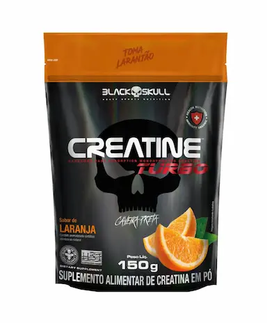 CREATINA TURBO SACHê COM 150G - BLACK SKULL Laranja