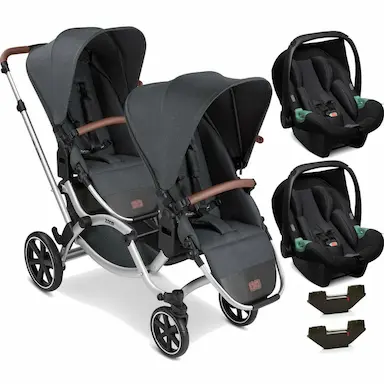 CARRINHO DE GEMEOS COM 2 BEBES CONFORTO ABC DESIGN ZOOM STORM