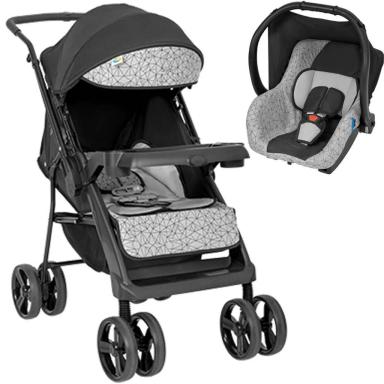 CARRINHO DE BEBE TUTTI BABY JOY II COM BEBE CONFORTO PRETO