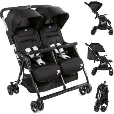 CARRINHO DE BEBê PARA GêMEOS OHLALá TWIN BLACK NIGHT -CHICCO