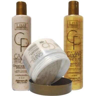 KIT CAVIAR E PEROLA PROFISSIONAL LISSE MANUTENçãO 300 ML -TRANSFORME SEUS CABELOS COM BRILHO E SOFISTICAçãO!