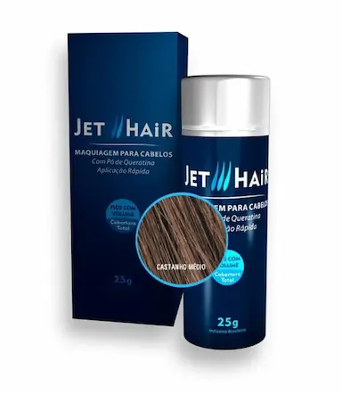 JET HAIR MAQUIAGEM CAPILAR PARA CABELOS - COR CASTANHO MéDIO - 25G