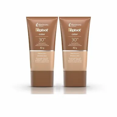 KIT 2 PROTETOR SOLAR EPISOL COLOR PELE MORENA FPS 30 40G