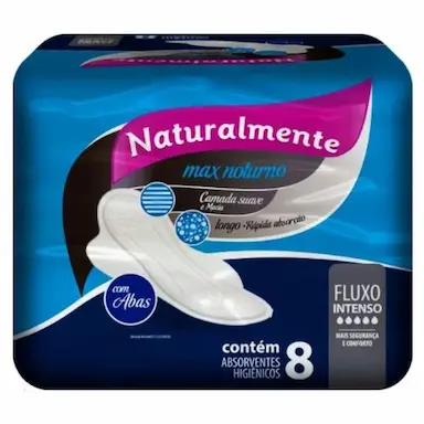 ABSORVENTE NATURALMENTE MAX NOTURNO 8UN C/ABAS - EVERGREEN