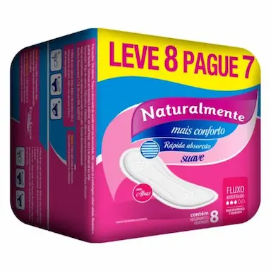 ABSORVENTE NATURALMENTE MAIS CONFORTO 8 UND S/ABAS - EVERGREEN