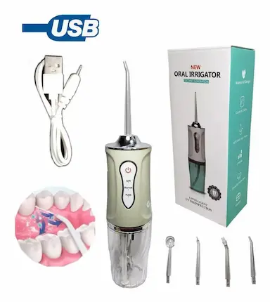 JATO DE ÁGUA IRRIGADOR ORAL HIGIENE LIMPEZA BUCAL E DENTAL VERDE