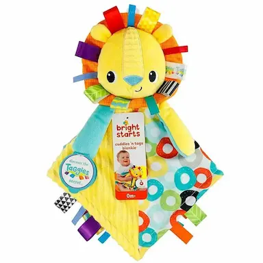 NANINHA PELÚCIA INFANTIL CUDDLES N TAGS LEÃO - BRIGHT STARTS