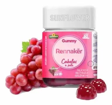 GUMMY CRESCIMENTO CABELOS E FORTALECIMENTO UNHAS 60 GOMAS - SUNFLOWER