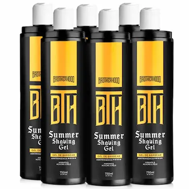 KIT 06 SHAVING GEL HIDRATANTE DE BARBEAR SUMMER BTH 750ML