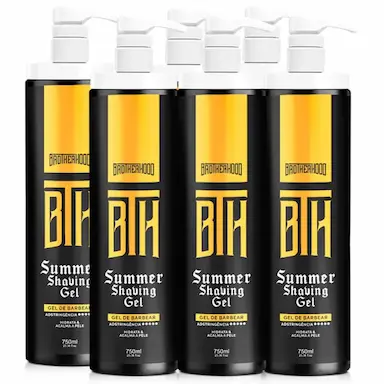 KIT 06 SHAVING GEL BARBER SUMMER PUMP ALTA VAZãO BTH 750ML