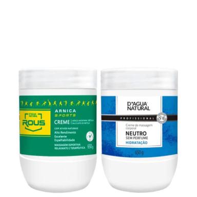 Kit Creme Neutro + Creme Rous Arnica Sports D'Agua Natural 650Gr 650G