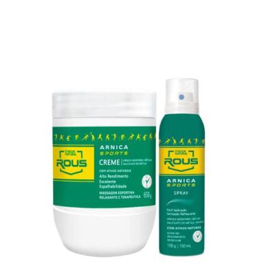 Kit Creme de Massagem 650G + Spray Rous Arnica Sports D'Agua Natural 150ML 2 Itens