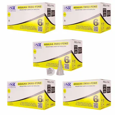 KIT 500UN AGULHA PARA SAXENDA VICTOZA OZEMPIC 6MM X 32G SR