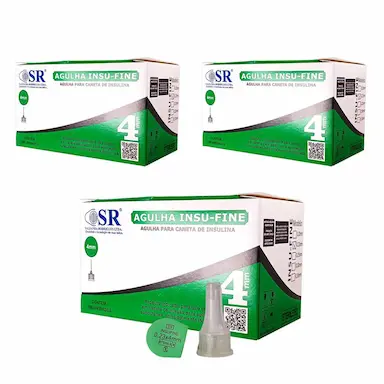 KIT 300UN AGULHA PARA CANETA INSULINA OZEMPIC SAXENDA 4MM SR