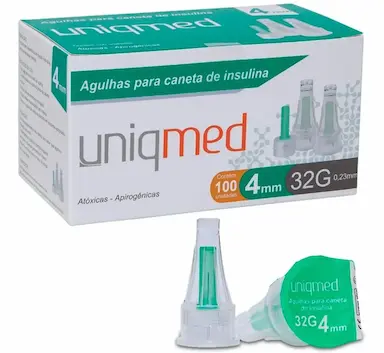 AGULHA PARA SAXENDA VICTOZA OZEMPIC 4MM X 32G CX 100UN
