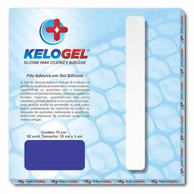 PLACA EM GEL DE SILICONE PARA CICATRIZ 70CMX3CM KELOGEL