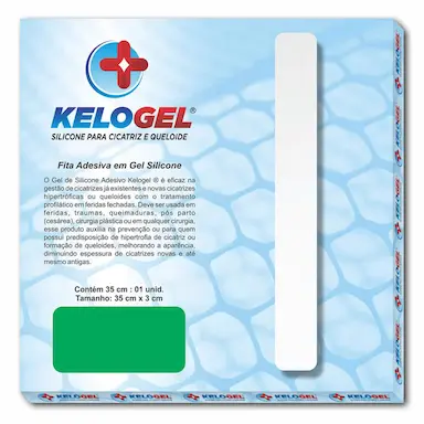LAMINA EM GEL DE SILICONE PARA CICATRIZ 35CMX3CM KELOGEL