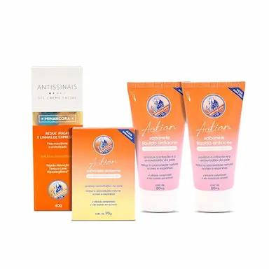 KIT MINANCORA ANTISSINAIS SABONETES ANTIACNE BARRA E LíQUIDO