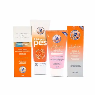 KIT MINANCORA LINHA COSMéTICOS MENOS SABONETE EM BARRA