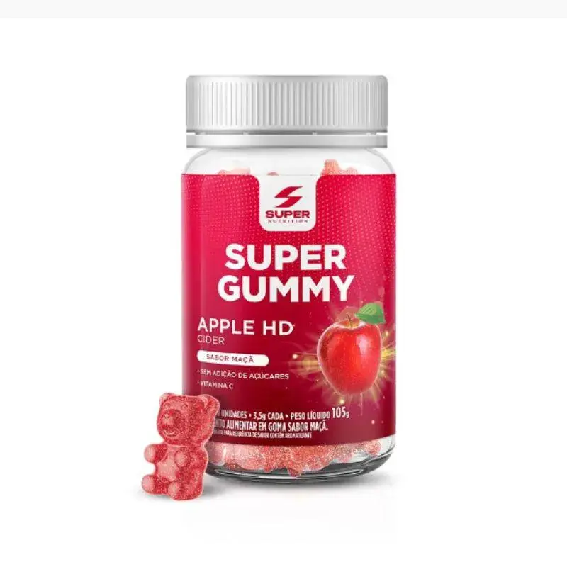 SUPER GUMMY APPLE HD MAçã SUPER NUTRITION 30GOMAS 105G