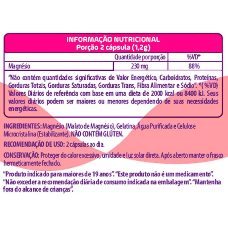 MAGNéSIO MALATO ELIXIR COM 60 CáPSULAS