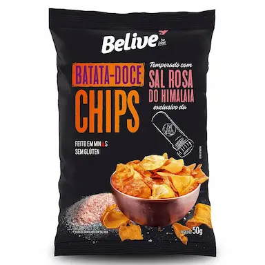 CHIPS BATATA DOCE SAL ROSA DO HIMALAIA BELIVE 50G