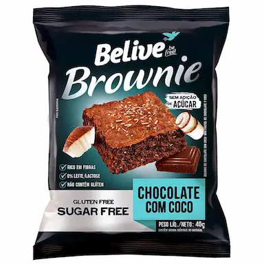 BROWNIE CHOCOLATE COM COCO BELIVE 40G