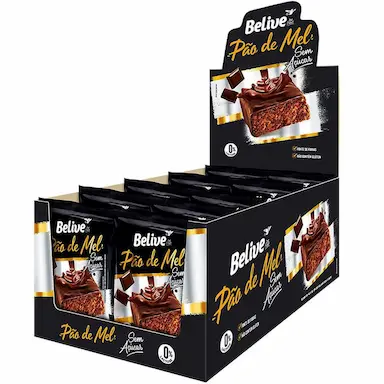 PãO DE MEL ZERO AçúCAR SEM GLúTEN E LEITE 45G - BELIVE