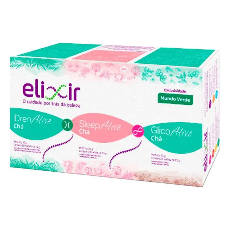 CHá DRENATIVE SLEEPATIVE GLICOATIVE ELIXIR 80G COM 60SCHS