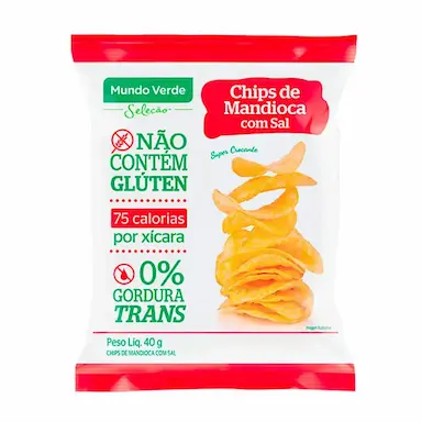 CHIPS DE MANDIOCA COM SAL MUNDO VERDE SELEçãO 40G