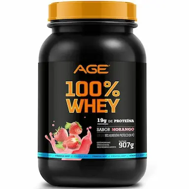 WHEY PROTEIN 100% PURE - (907G) - AGE Morango