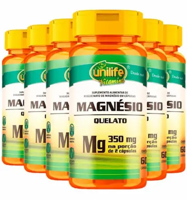MAGNéSIO QUELATO 6 X 60 CáPSULAS - UNILIFE