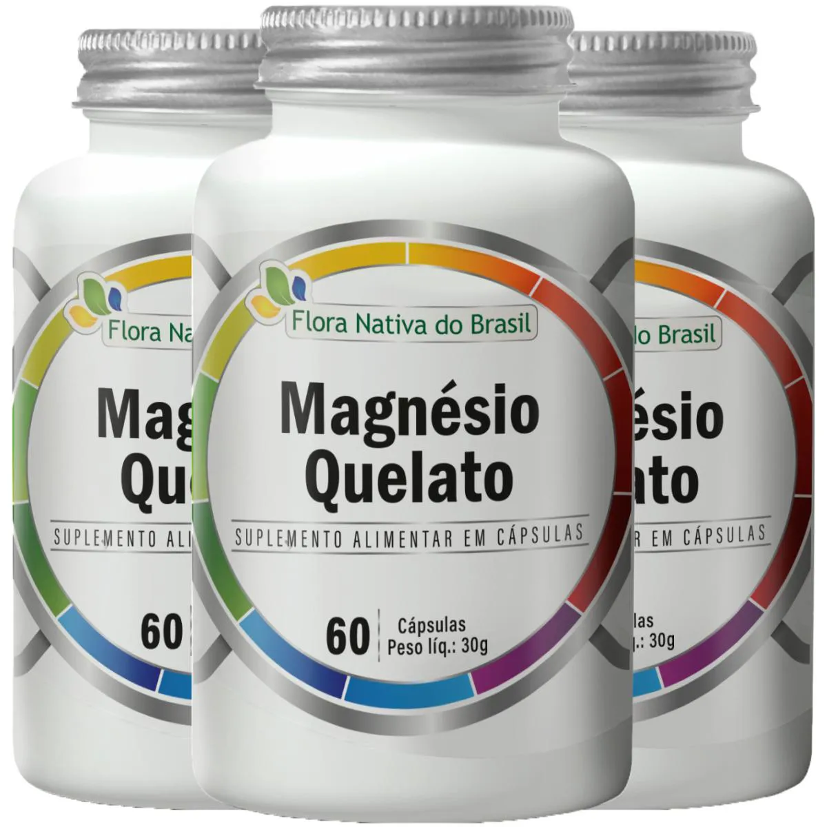 MAGNéSIO QUELATO 3 X 60 CáPSULAS - FLORA NATIVA