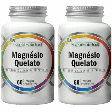 MAGNéSIO QUELATO 500MG 2 X 60 CáPSULAS - FLORA NATIVA