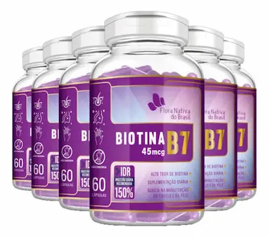 BIOTINA VITAMINA B7 500MG 6 X 60 CáPSULAS - FLORA NATIVA