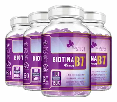 BIOTINAVITAMINAB7500MG4X60CáPSULAS-FLORANATIVA