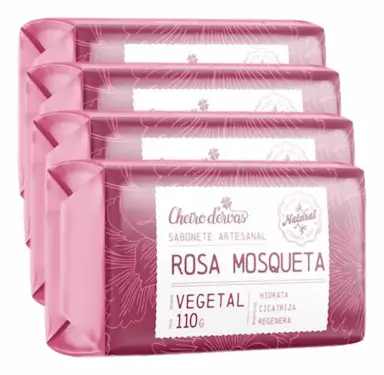 SABONETE DE ROSA MOSQUETA 4 X 110G CHEIRO D&amp;amp;#039ERVAS