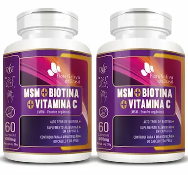 ENXOFRE ORGâNICO BIOTINA E VITAMINA C 2 X 60 CáPSULAS